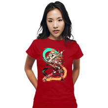 Load image into Gallery viewer, Daily_Deal_Shirts Fitted Shirts, Woman / Small / Red Dual Sword Users