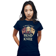 Load image into Gallery viewer, Shirts Fitted Shirts, Woman / Small / Navy Bend The Knee
