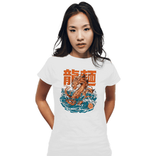 Load image into Gallery viewer, Daily_Deal_Shirts Fitted Shirts, Woman / Small / White Ramen Dragon