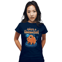 Load image into Gallery viewer, Daily_Deal_Shirts Fitted Shirts, Woman / Small / Navy Adopt A Chainsaw