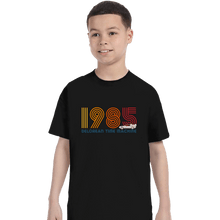 Load image into Gallery viewer, Shirts T-Shirts, Youth / XS / Black 1985 DeLorean Time Machine