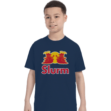 Load image into Gallery viewer, Shirts T-Shirts, Youth / Small / Navy Slurm Energy Drink