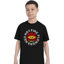 Load image into Gallery viewer, Shirts T-Shirts, Youth / XL / Black Red Hot Fire Flowers