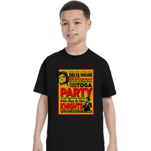 Load image into Gallery viewer, Secret_Shirts T-Shirts, Youth / XS / Black Delta House Flyer