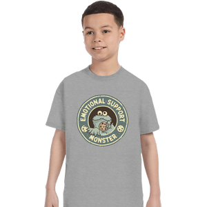 Daily_Deal_Shirts T-Shirts, Youth / XS / Sports Grey Emotional Support Monster