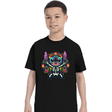 Load image into Gallery viewer, Daily_Deal_Shirts T-Shirts, Youth / XS / Black Stiched Calavera