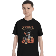 Load image into Gallery viewer, Shirts T-Shirts, Youth / XS / Black Space Pulp Robot Dinosaur Hero