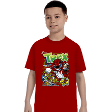 Load image into Gallery viewer, Daily_Deal_Shirts T-Shirts, Youth / XS / Red T-Rex Cereal