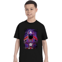 Load image into Gallery viewer, Shirts T-Shirts, Youth / XS / Black Glitch Captain America