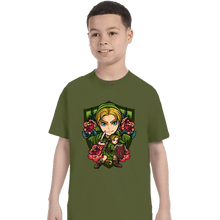 Load image into Gallery viewer, Secret_Shirts T-Shirts, Youth / XS / Military Green Link Crest