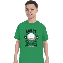 Load image into Gallery viewer, Shirts T-Shirts, Youth / XS / Irish Green Robot Depreciation Society