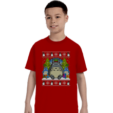 Load image into Gallery viewer, Secret_Shirts T-Shirts, Youth / XS / Red Festive Forest Fun