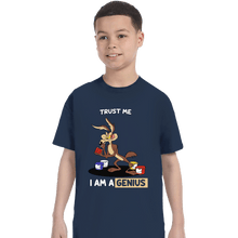 Load image into Gallery viewer, Shirts T-Shirts, Youth / XS / Navy Trust Me I Am A Genius