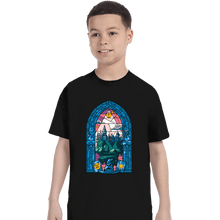 Load image into Gallery viewer, Daily_Deal_Shirts T-Shirts, Youth / XS / Black Stained Glass Castle