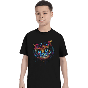 Shirts T-Shirts, Youth / XS / Black Colorful Cat