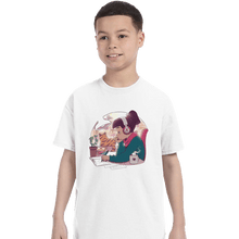 Load image into Gallery viewer, Daily_Deal_Shirts T-Shirts, Youth / XS / White Lo Fi Sketch & Coffee
