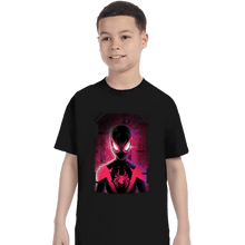 Load image into Gallery viewer, Daily_Deal_Shirts T-Shirts, Youth / XS / Black Glitch Miles Spider