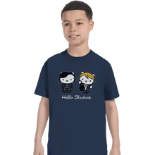 Load image into Gallery viewer, Shirts T-Shirts, Youth / XL / Navy Hello Sherlock