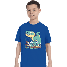 Load image into Gallery viewer, Secret_Shirts T-Shirts, Youth / XS / Royal Blue T-Rex Surprise