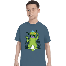 Load image into Gallery viewer, Shirts T-Shirts, Youth / XS / Indigo Blue Dinosaur Island