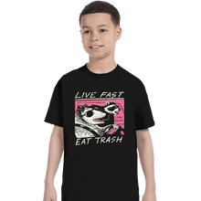 Load image into Gallery viewer, Shirts T-Shirts, Youth / XS / Black Live Fast! Eat Trash!