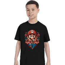 Load image into Gallery viewer, Secret_Shirts T-Shirts, Youth / XS / Black Mario Crest