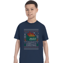 Load image into Gallery viewer, Secret_Shirts T-Shirts, Youth / XS / Navy Ugly Shitty Christmas Sweater