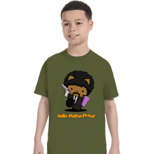 Load image into Gallery viewer, Daily_Deal_Shirts T-Shirts, Youth / XS / Military Green Kitty Fiction