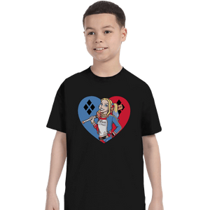 Shirts T-Shirts, Youth / XS / Black Harlequin Heart