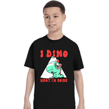 Load image into Gallery viewer, Shirts T-Shirts, Youth / XS / Black Confused Dino