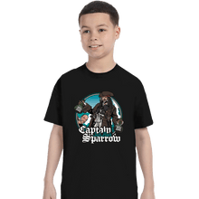 Load image into Gallery viewer, Secret_Shirts T-Shirts, Youth / XS / Black Capt. Jack Black Sparrow