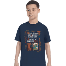 Load image into Gallery viewer, Daily_Deal_Shirts T-Shirts, Youth / XS / Navy Illuminated Fields