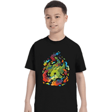 Load image into Gallery viewer, Shirts T-Shirts, Youth / XS / Black Rainbow Dragon