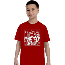 Load image into Gallery viewer, Daily_Deal_Shirts T-Shirts, Youth / XS / Red Pizza Ball