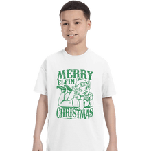 Load image into Gallery viewer, Shirts T-Shirts, Youth / XL / White Merry Elfin Christmas