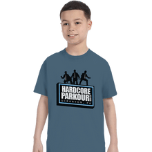Load image into Gallery viewer, Shirts T-Shirts, Youth / XS / Indigo Blue Hardcore Parkour Club