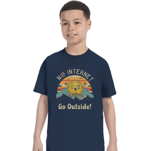 Shirts T-Shirts, Youth / XL / Navy No Internet! Go Outside!