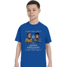 Load image into Gallery viewer, Daily_Deal_Shirts T-Shirts, Youth / XS / Royal Blue Celebrate Hanukkah