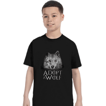 Load image into Gallery viewer, Shirts T-Shirts, Youth / XL / Black Adopt A Wolf