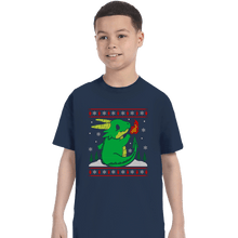 Load image into Gallery viewer, Shirts T-Shirts, Youth / XS / Navy Ugly Dragon Christmas