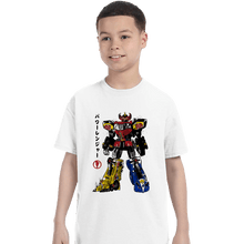Load image into Gallery viewer, Daily_Deal_Shirts T-Shirts, Youth / XS / White Mighty Morphin Megazord Sumi-e