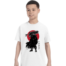 Load image into Gallery viewer, Daily_Deal_Shirts T-Shirts, Youth / XS / White Black Swordsman Sumi-e