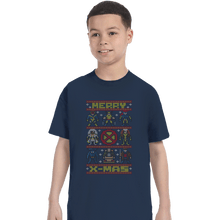 Load image into Gallery viewer, Daily_Deal_Shirts T-Shirts, Youth / XS / Navy Merry X-Mas