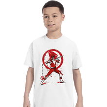 Load image into Gallery viewer, Daily_Deal_Shirts T-Shirts, Youth / XS / White Red Ranger Sumi-e