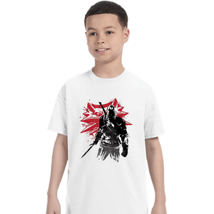 Shirts T-Shirts, Youth / XS / White The Witcher Sumi-e