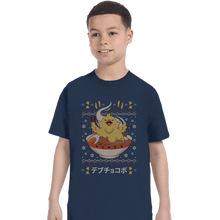 Load image into Gallery viewer, Shirts T-Shirts, Youth / XS / Navy Fat Chocobo Ramen Christmas Sweater