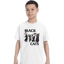 Load image into Gallery viewer, Shirts T-Shirts, Youth / XL / White Black Cats Flag