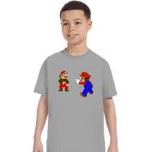Load image into Gallery viewer, Shirts T-Shirts, Youth / XS / Sports Grey Mario Spider-Meme