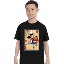 Load image into Gallery viewer, Secret_Shirts T-Shirts, Youth / XS / Black Straw Hat Captain Woodblock