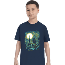 Load image into Gallery viewer, Shirts T-Shirts, Youth / XS / Navy Starry Paris Cats